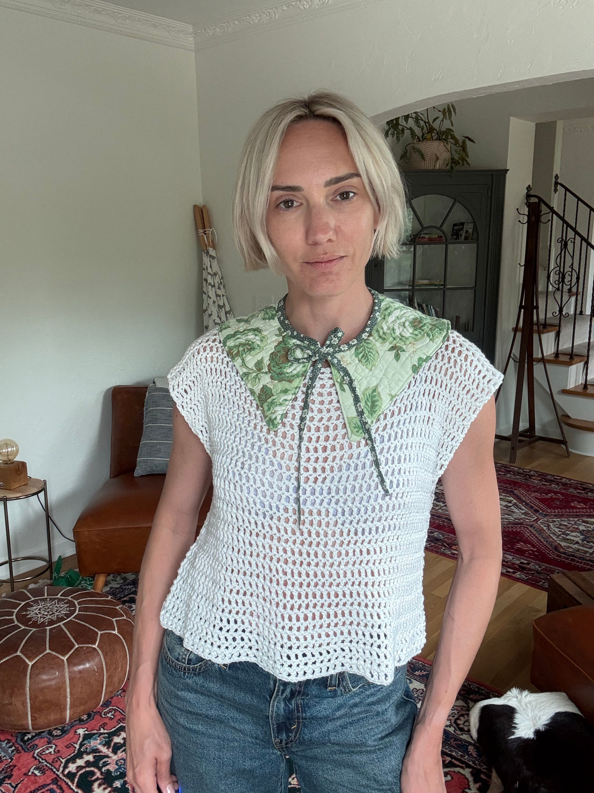 Reversible Fashion Collar - Gingham/Floral