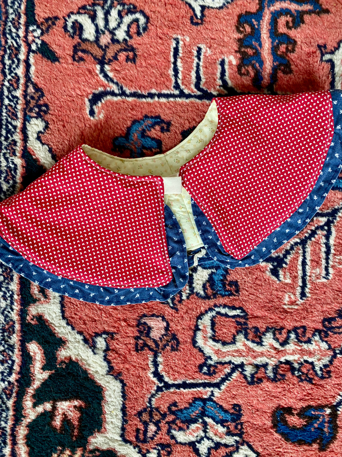 Reversible Fashion Collar - Heart Print & Floral Quilt