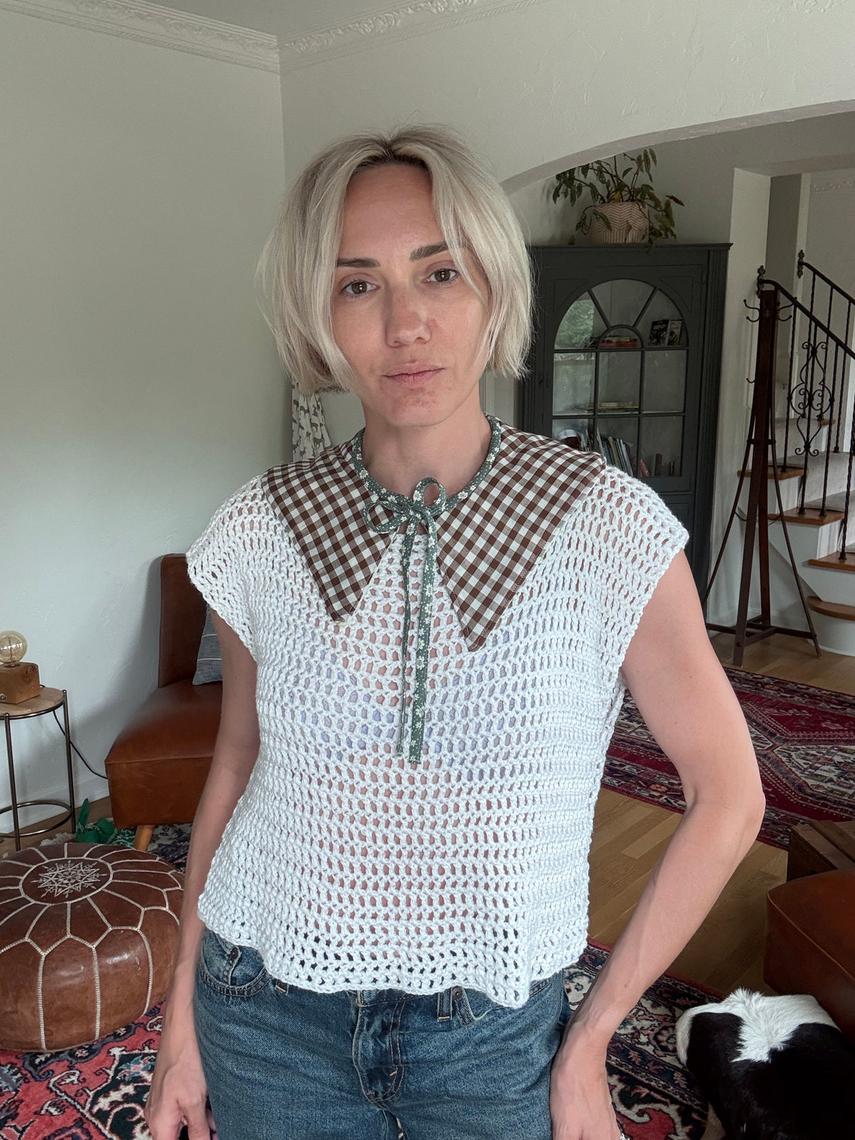 Reversible Fashion Collar - Gingham/Floral