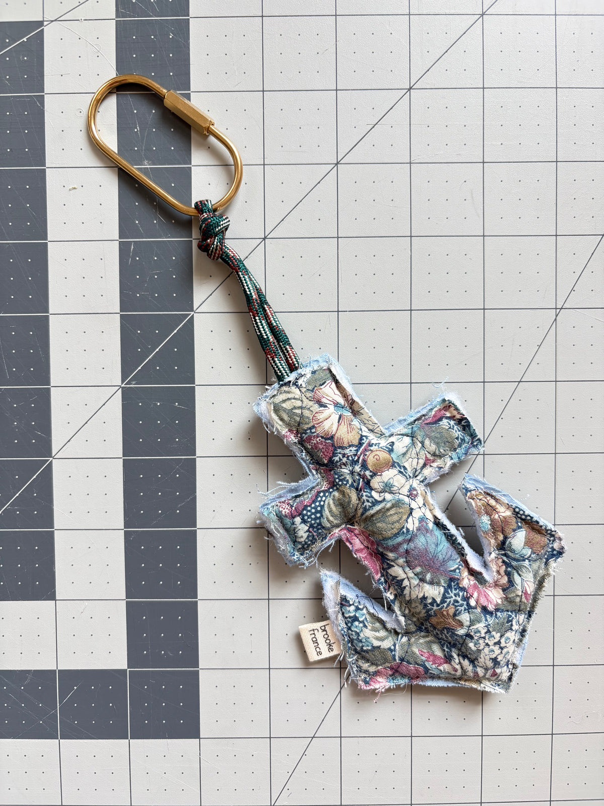 Anchor Bag Charm: Floral