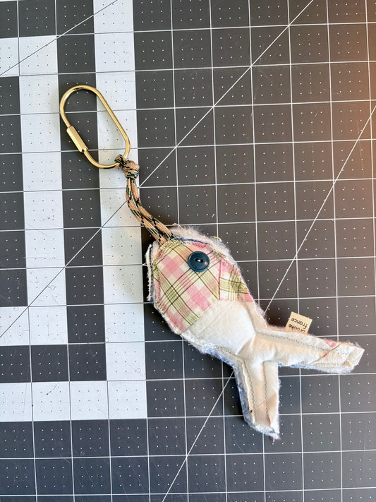 Fish Bag Charm: Plaid & Stripe