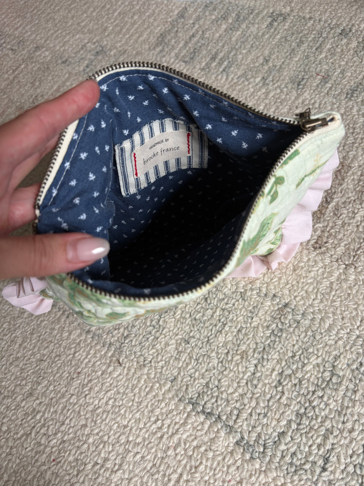 Clutch: Floral with Pink Ruffle