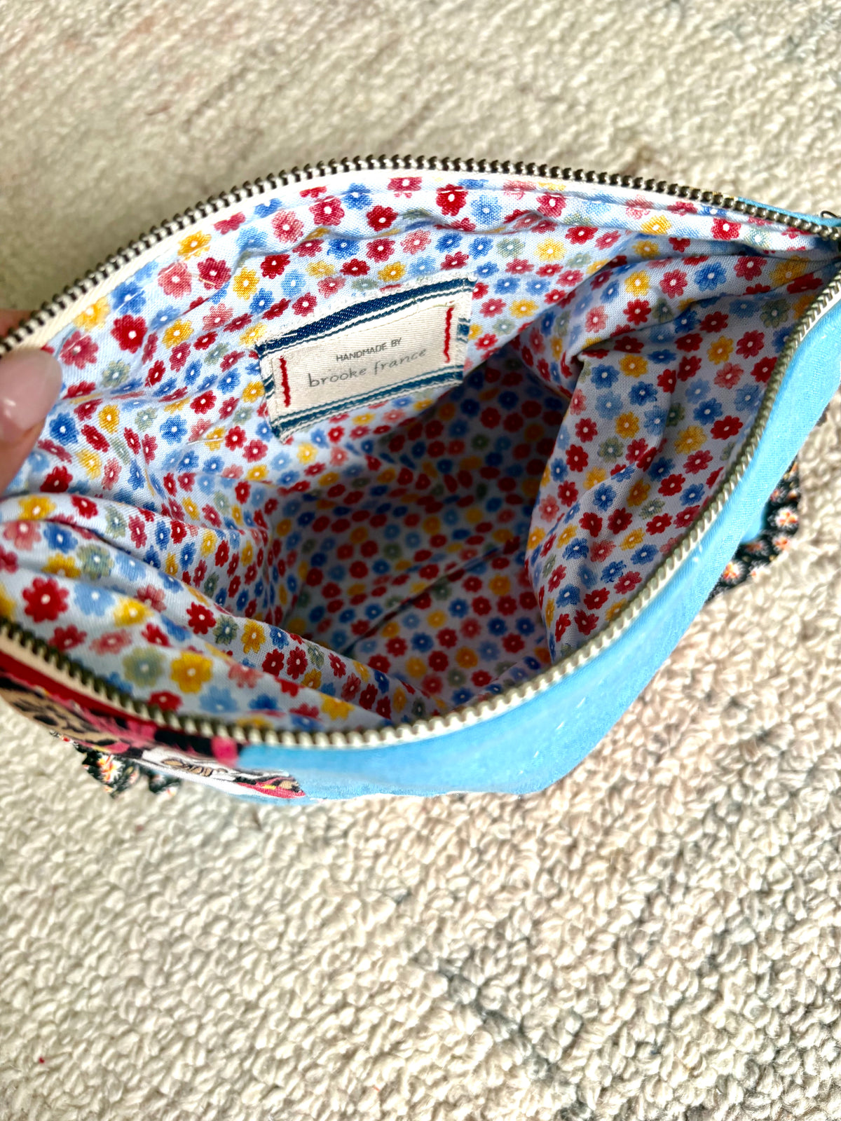 Clutch: Pinwheel with Floral Ruffle